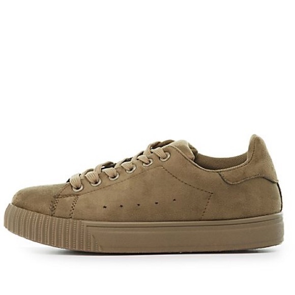 Olive green suede sneakers - Picture 7 of 7